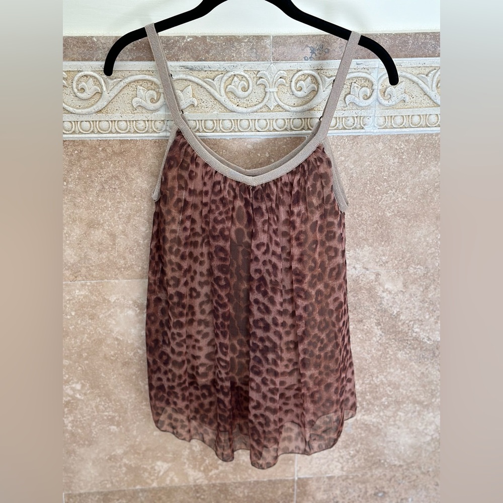 leopard camisole size M chiffon like front with light knit inside